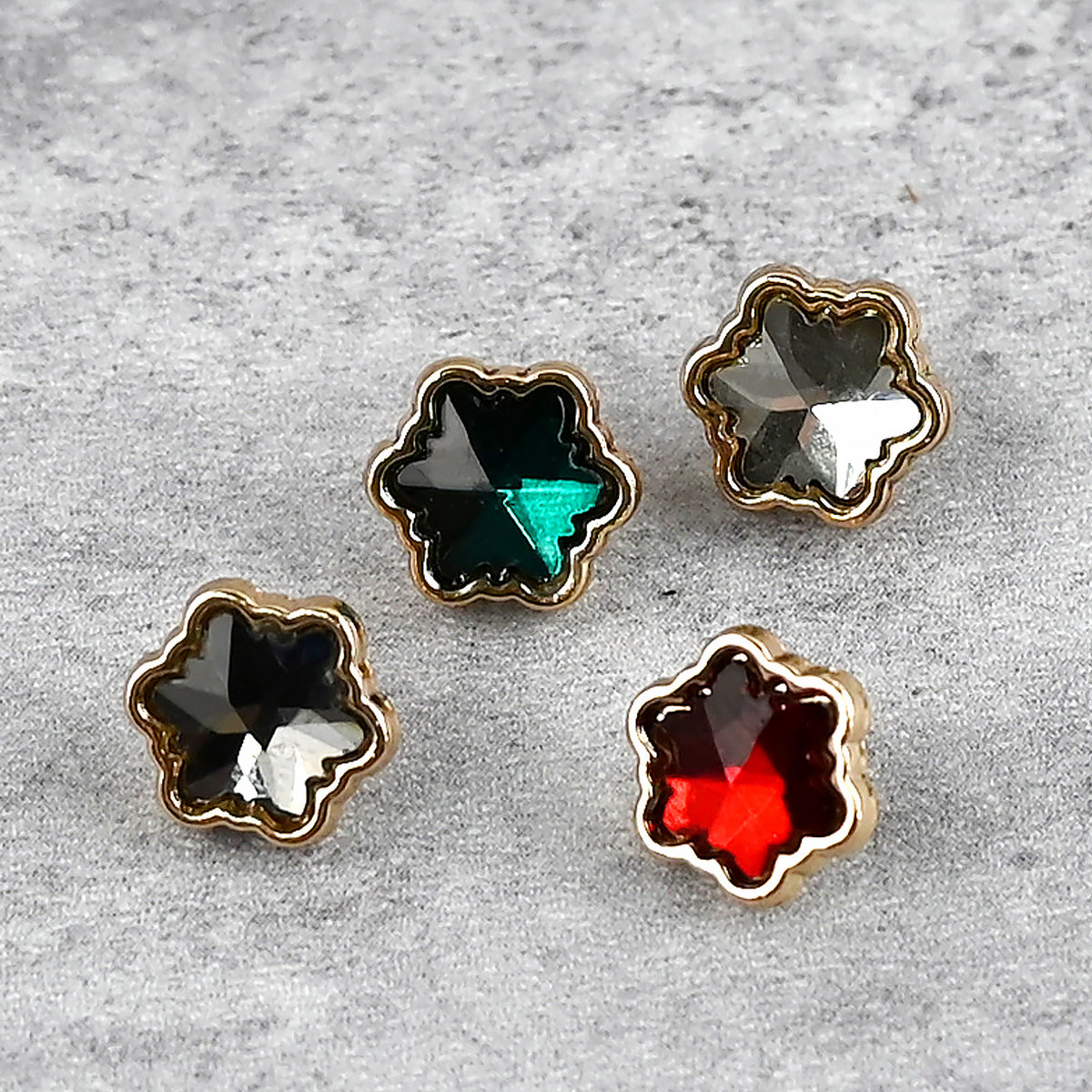 Bunli - DIY 10 Pack Faceted Flower-Shaped Button