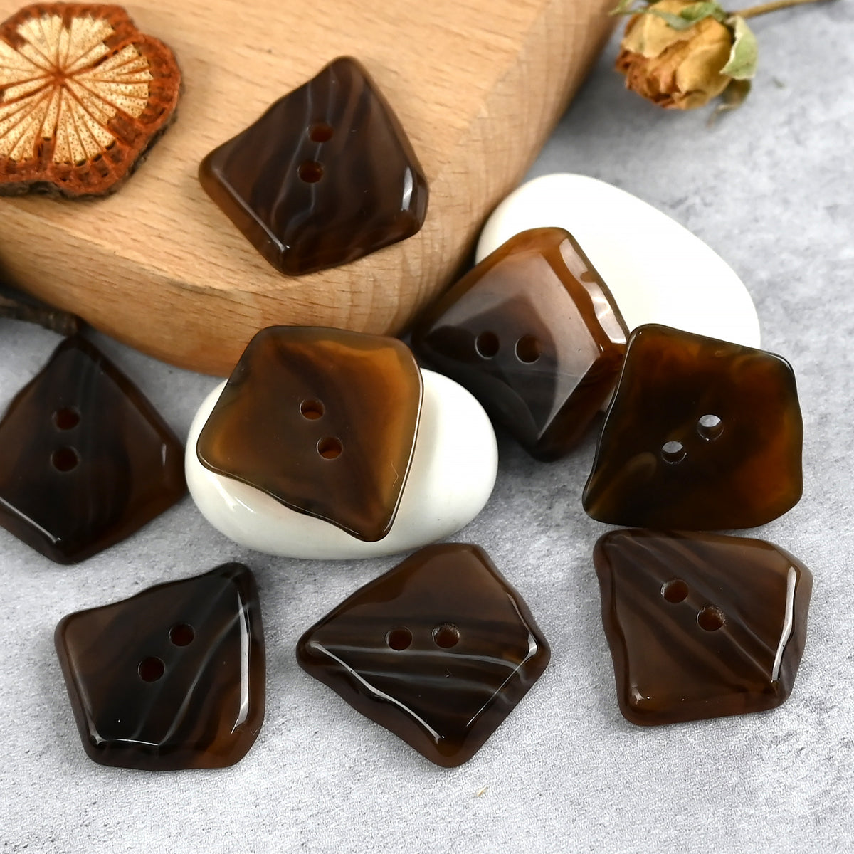 Bunli - DIY 10 Pack Irregular Faceted Button