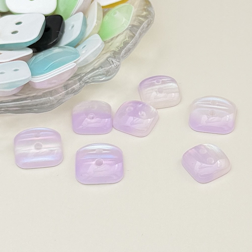 彩色仿贝珠光方形异形纽扣手工DIY衬衫毛衣饰品包包袜子服装辅料