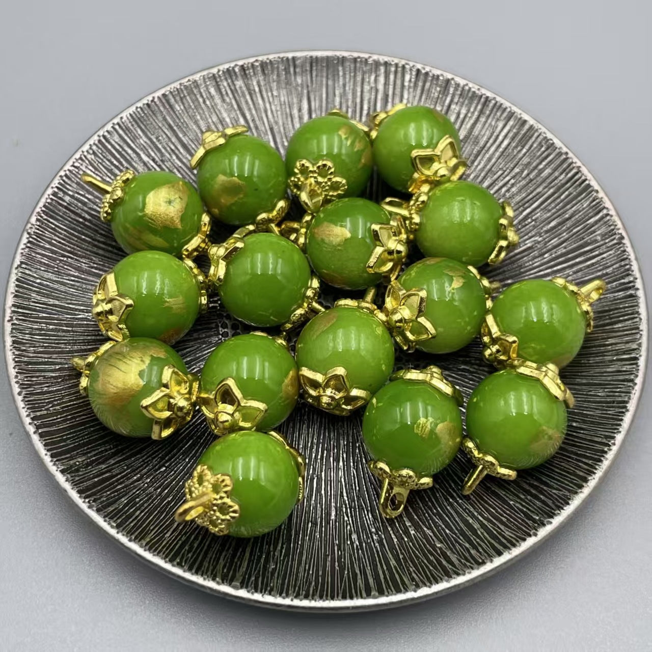 鼎丰新中式旗袍扣琉璃金漆金属脚衬衫开衫饰品 圆珠10mm