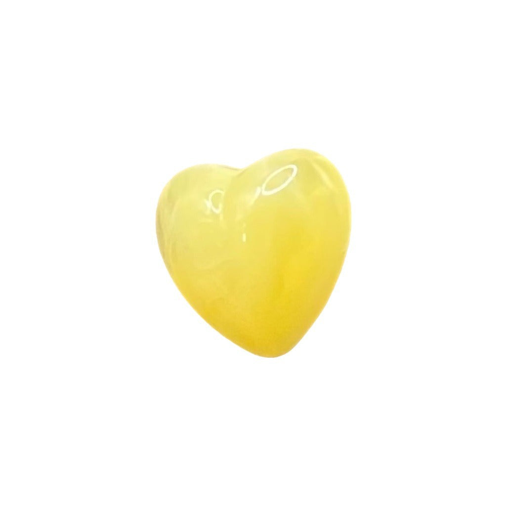 Bunli - DIY 10 Pack Yellow Translucent Heart-Shaped Button