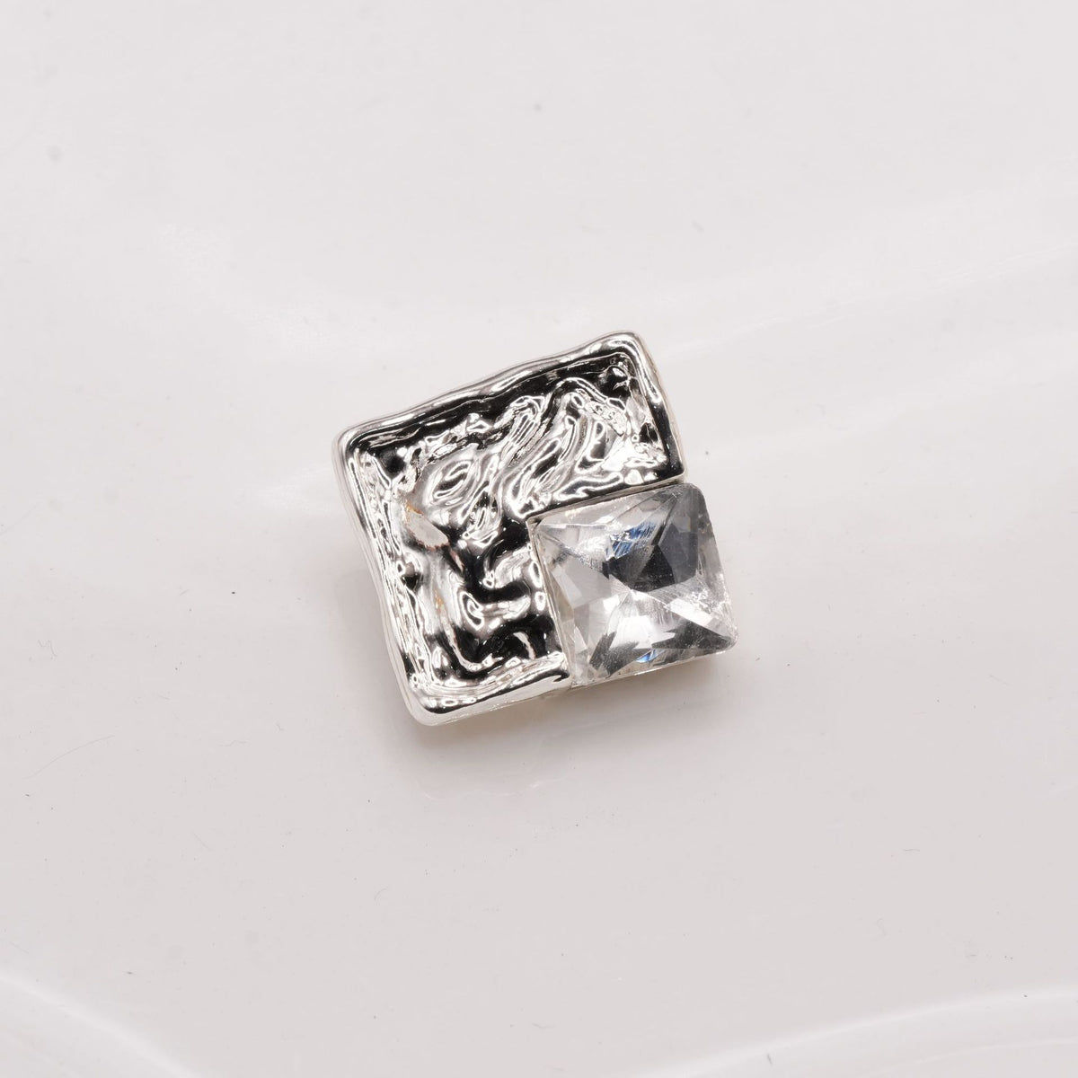 Bunli - DIY 10 Pack Textured Square Faceted-Accent Button