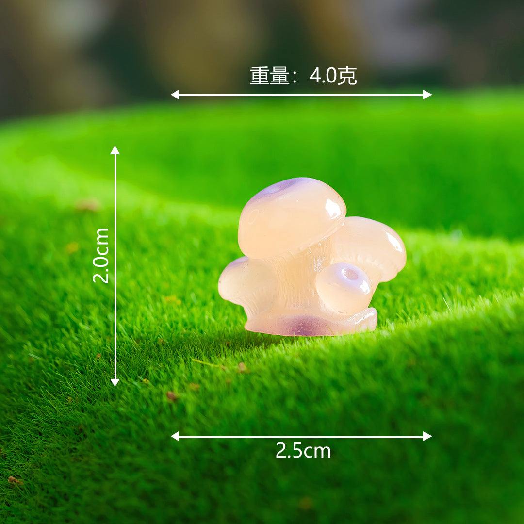 苔藓微景观创意简约仿真夜光小蘑菇 diy多肉造景装饰品配件小摆件