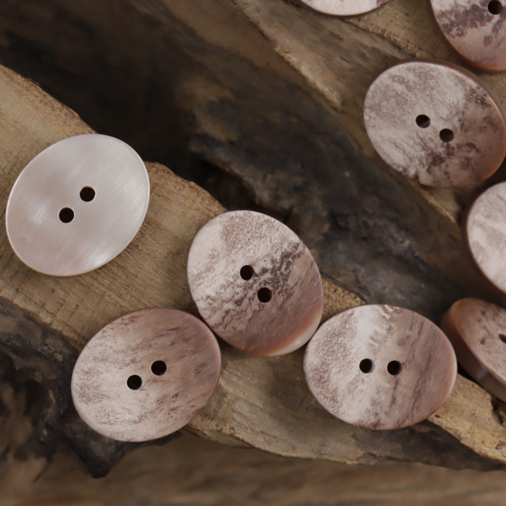 Bunli - DIY 10 Pack Gradient-Grain Oval Button