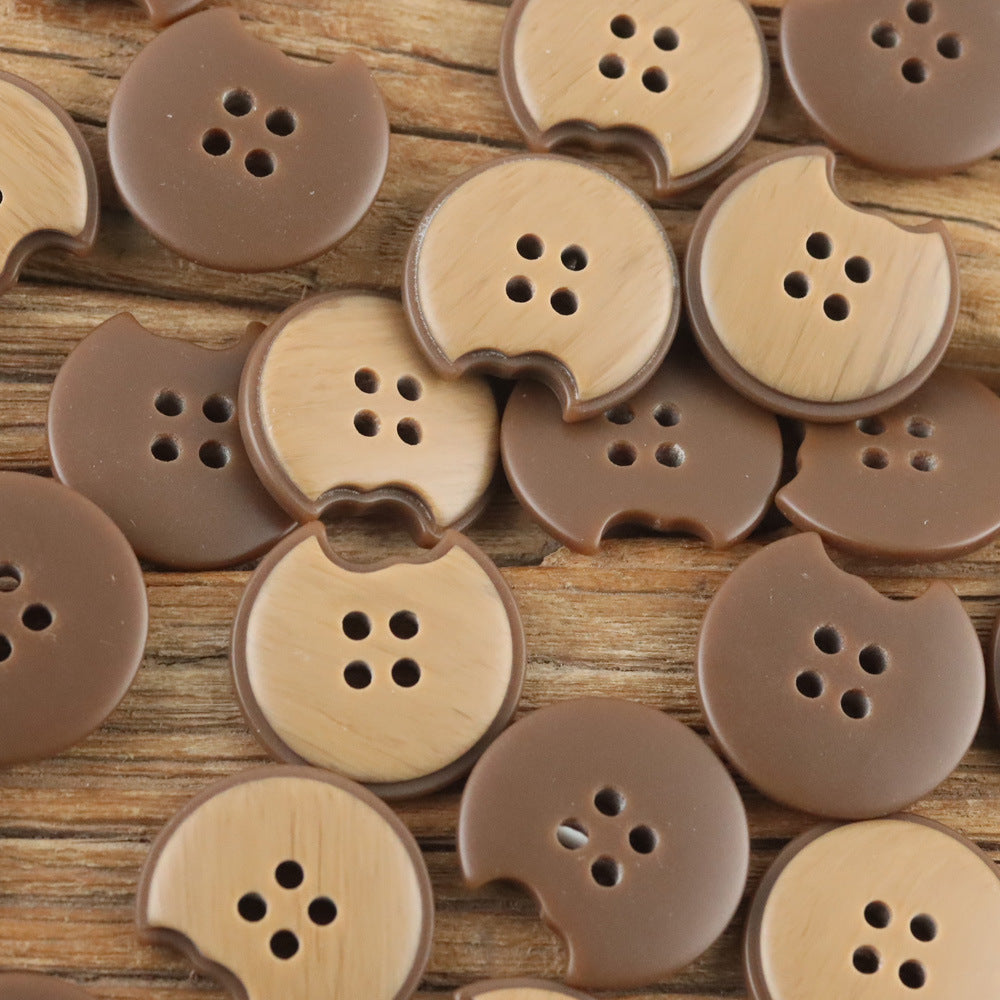 Bunli - DIY 10 Pack Notched Plain-Back Round Button