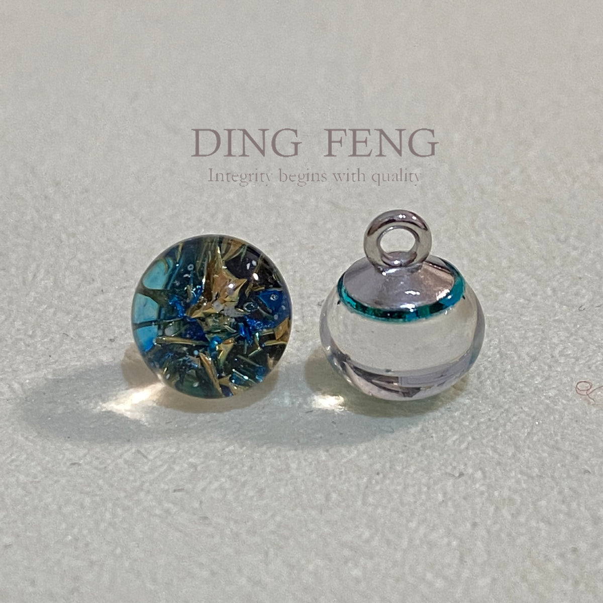 国风琉璃金箔珠钮扣汉服旗袍新中式扣子盘扣DIY装饰辅料批发