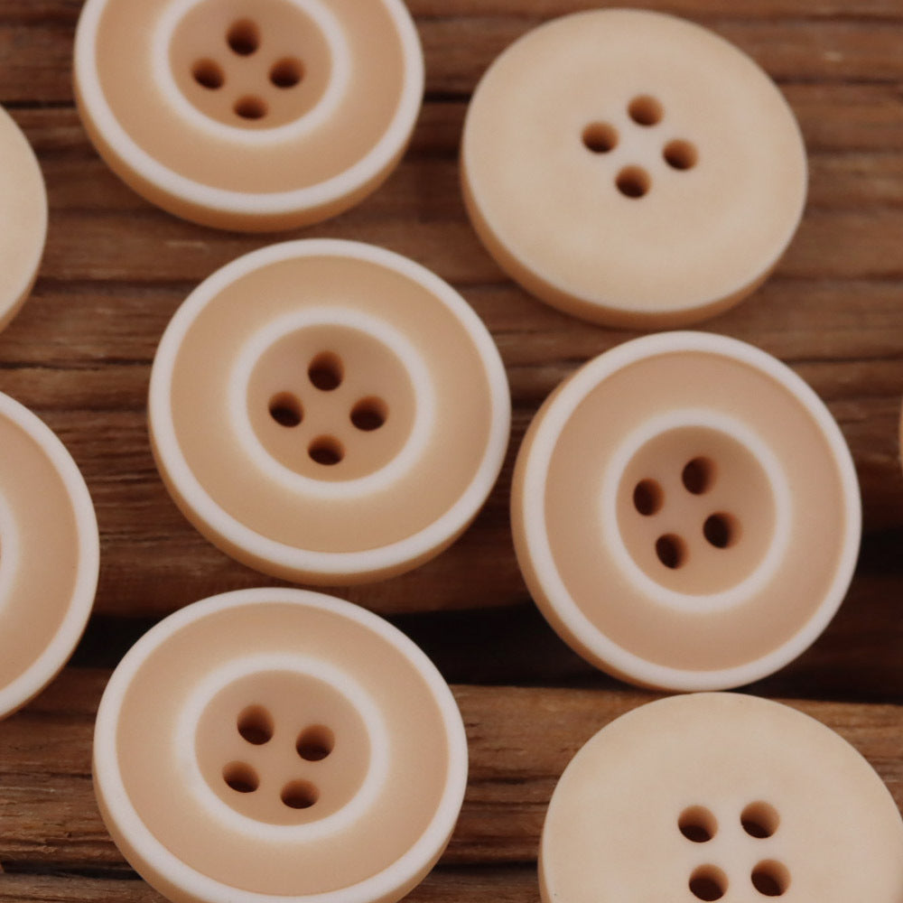 Bunli - DIY 10 Pack Washed Contrast-Ring Round Button