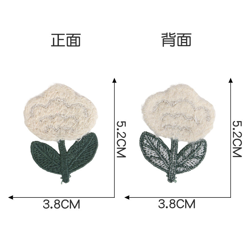厂家批发DIY服饰配件花朵布贴头饰发夹配件可爱针织服装辅料现货