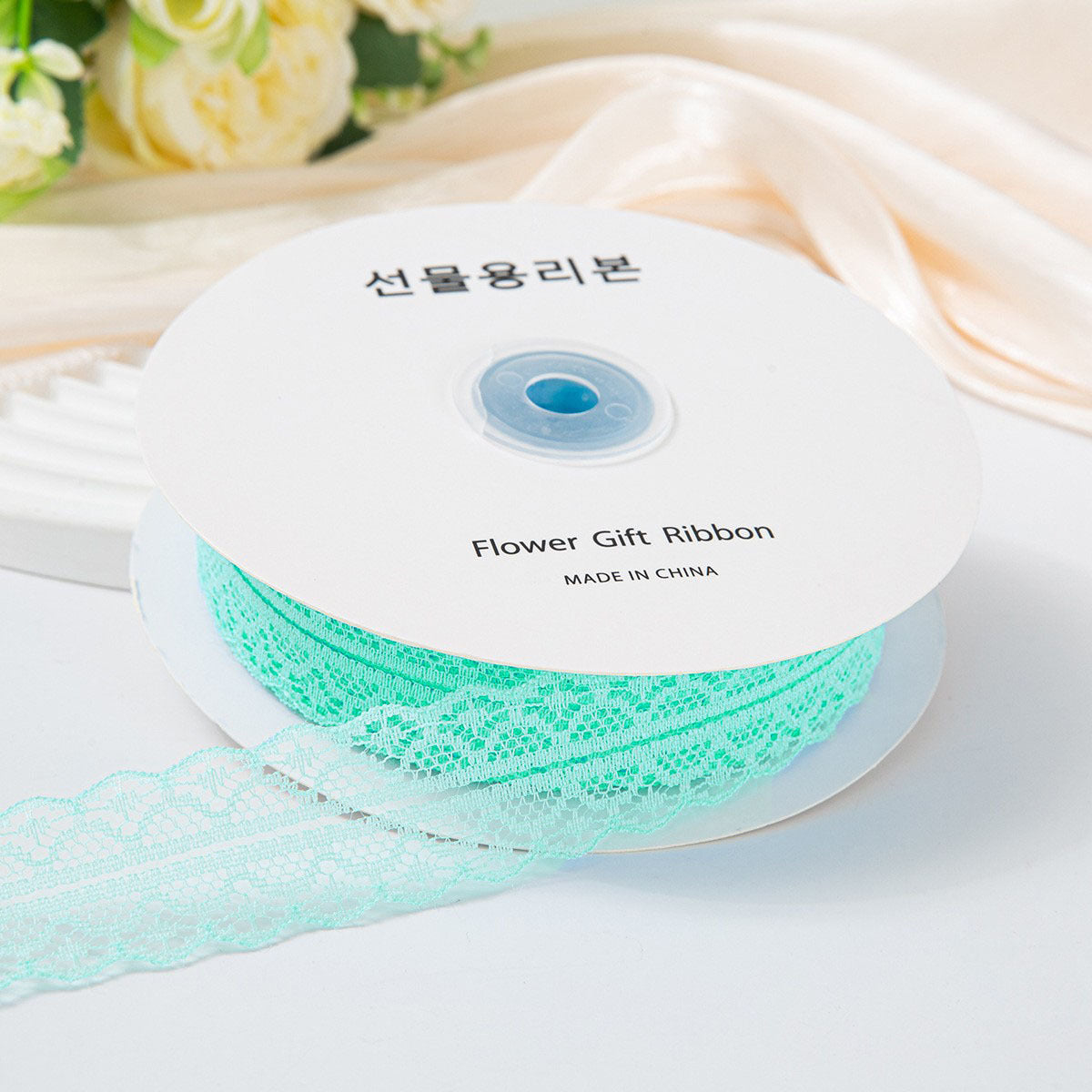 3cm50码镂空蕾丝边丝带鲜花束包装材料蛋糕彩带绸缎diy蝴蝶结飘带
