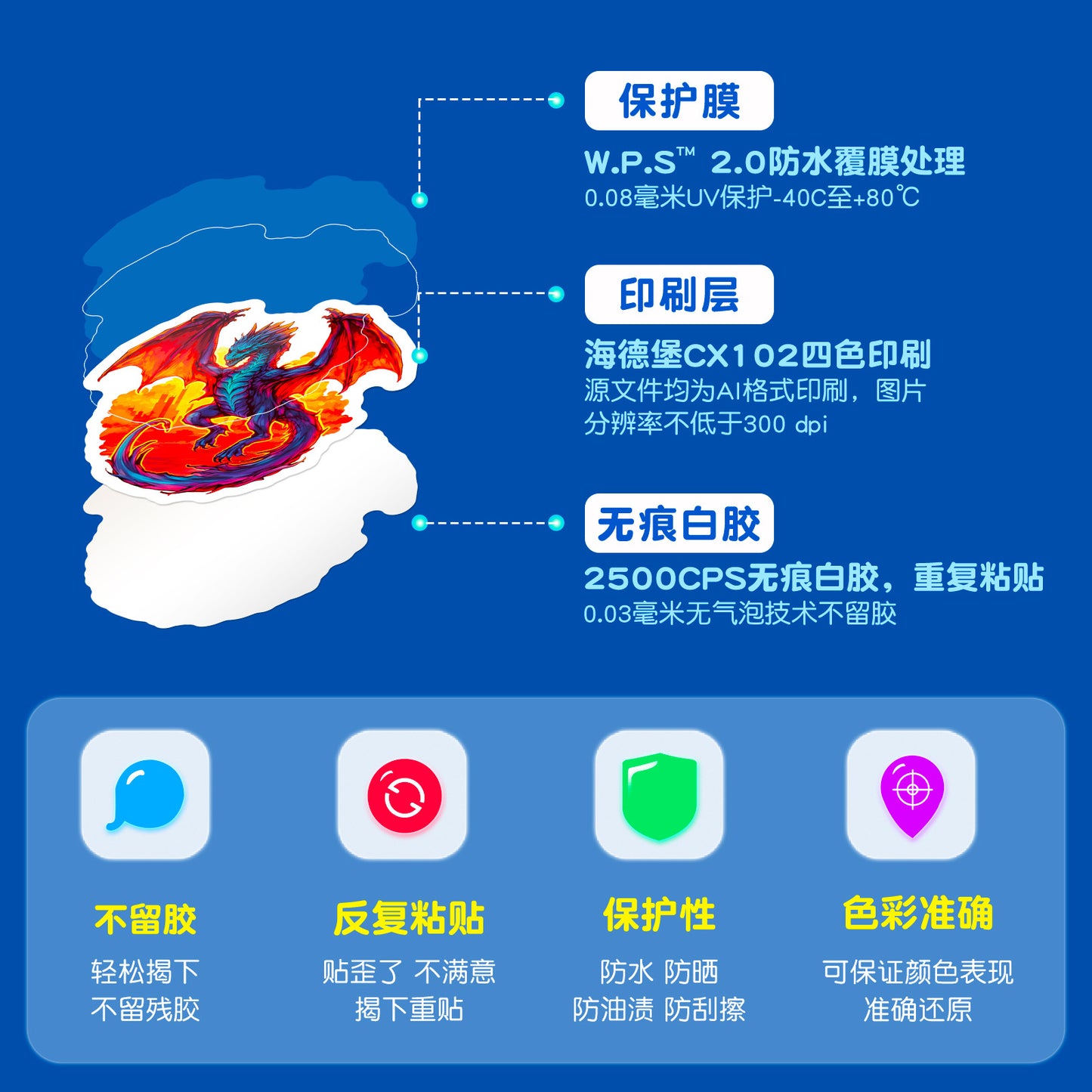 50张火翼龙贴纸Wings of Fire火之翼龙贴纸diy笔记本涂鸦装饰贴画