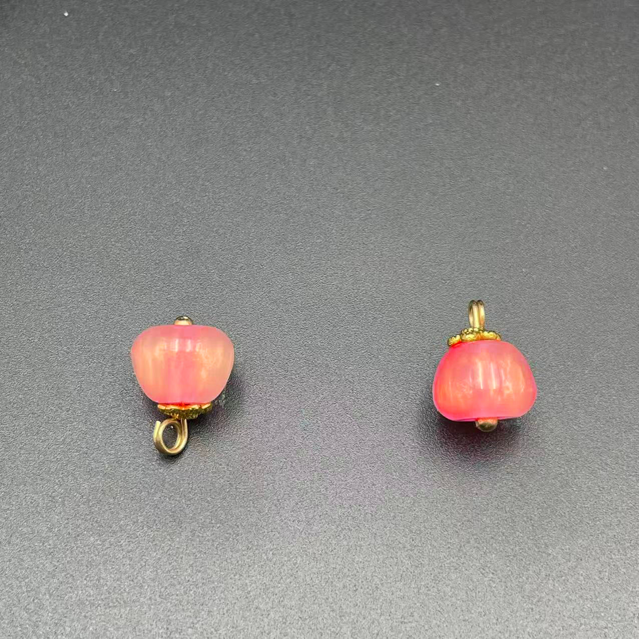 中式旗袍盘扣扣子金属花托苹果形树脂纽扣衬衫汉服古风装饰流金扣
