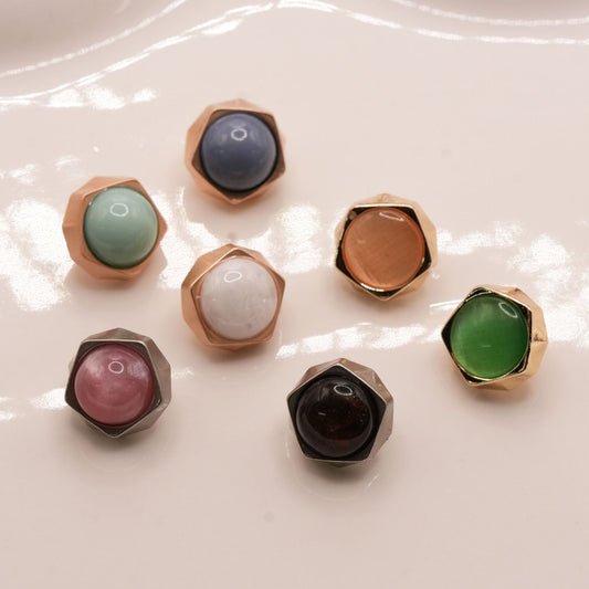 Bunli - DIY 10 Pack Pentagonal Domed-Center Buttons