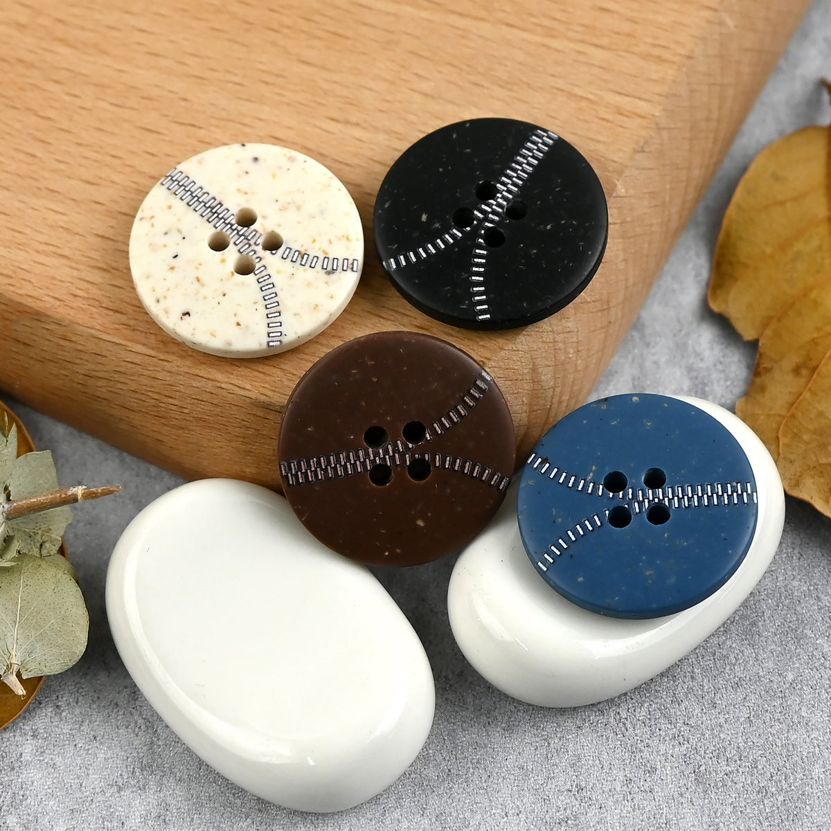 Bunli - DIY 10 Pack Zipper Line Four-Hole Button