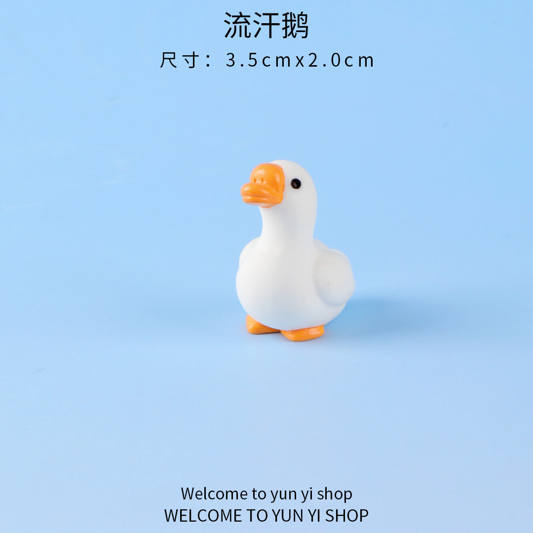 微景观创意呆萌搞怪大白鹅公仔园艺diy装饰品 配件汽车桌面小摆件