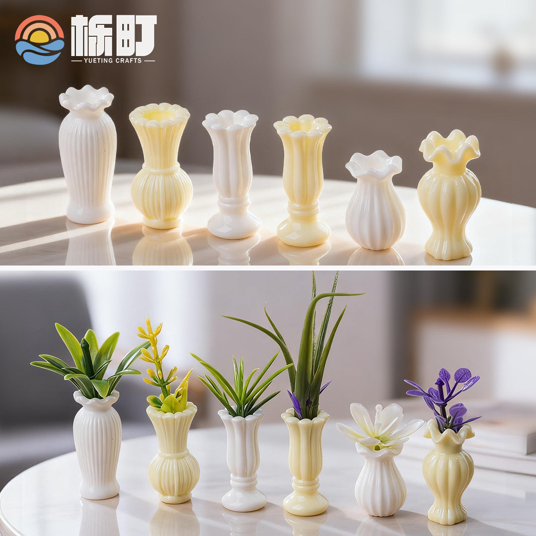 新品微景观复古法式花瓶 diy娃娃屋创意家具装饰品迷你桌面小摆件