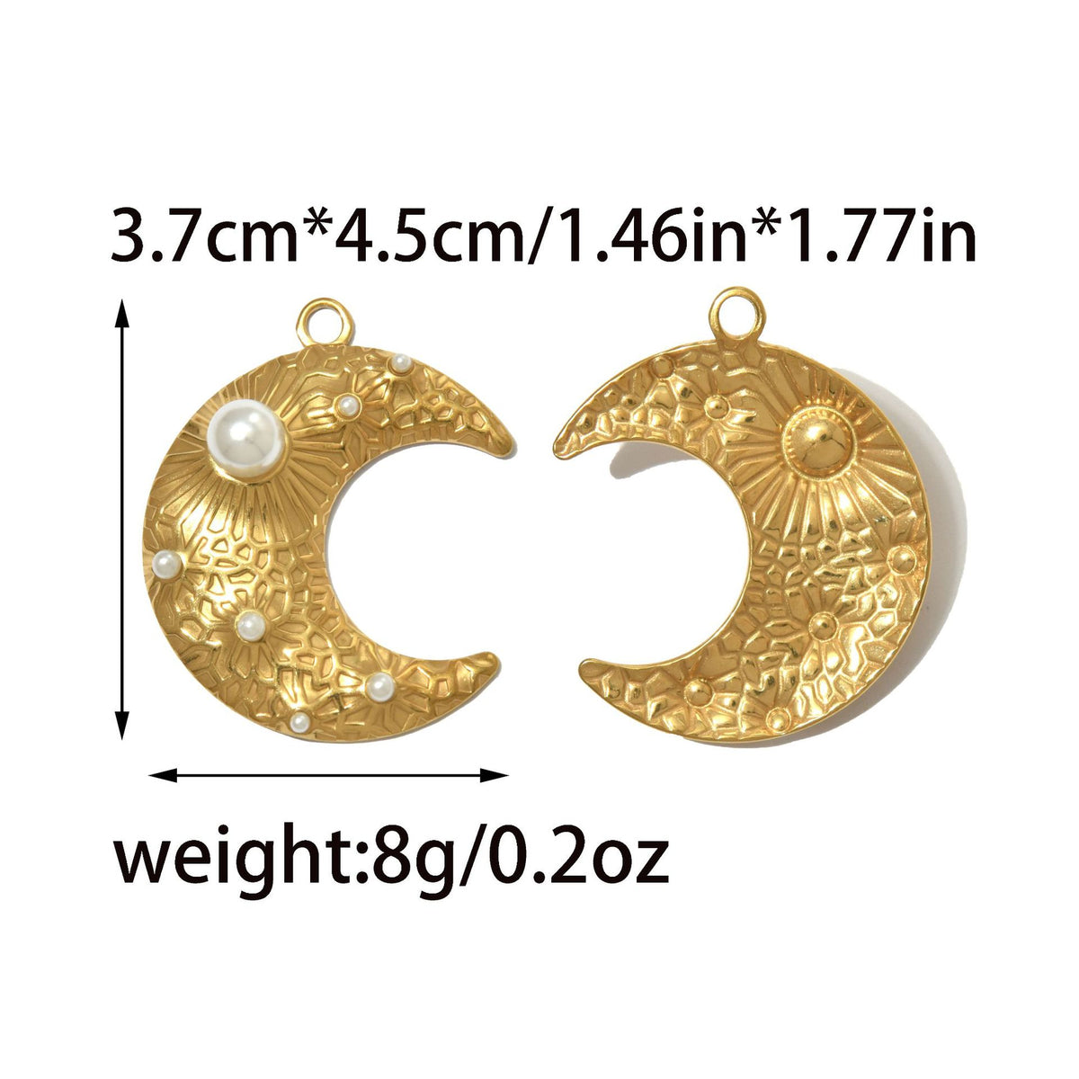 Elvane - Pearl-Like Crescent and Leaf Pendant Only