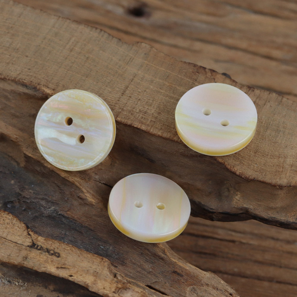 Bunli - DIY 10 Pack Pale Iridescent Round Button