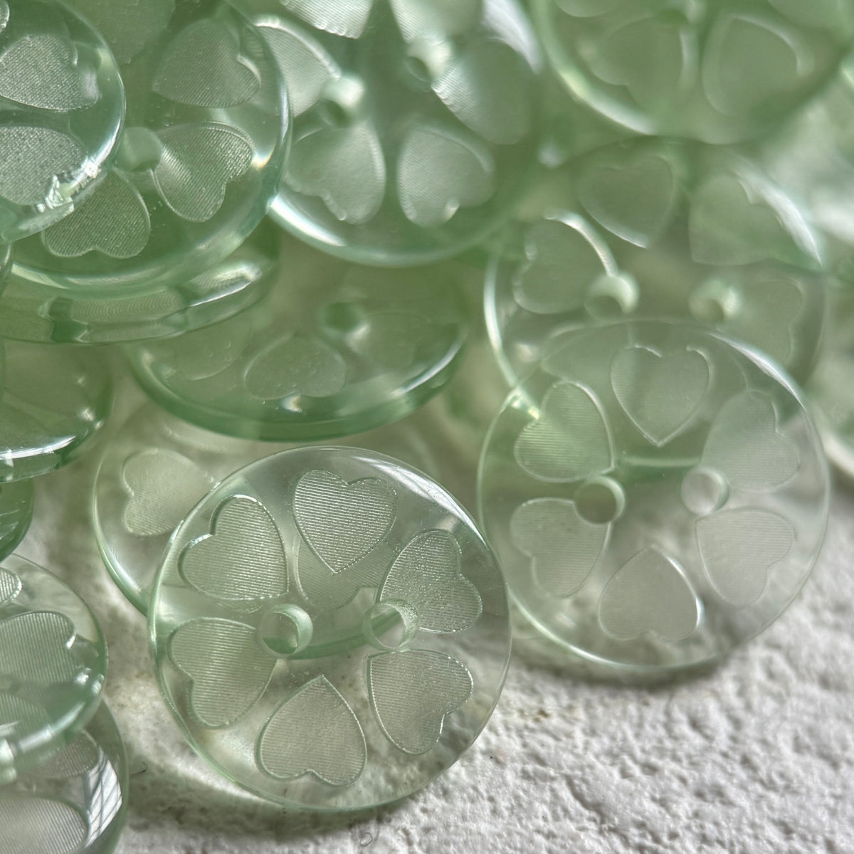 Bunli - DIY 10 Pack Translucent Clover-Pattern Button