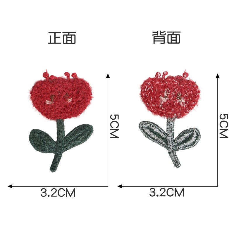厂家批发DIY服饰配件花朵布贴头饰发夹配件可爱针织服装辅料现货