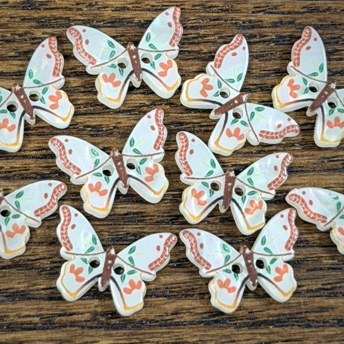 Bunli - DIY 10 Pack Vintage Butterfly Two-Hole Button