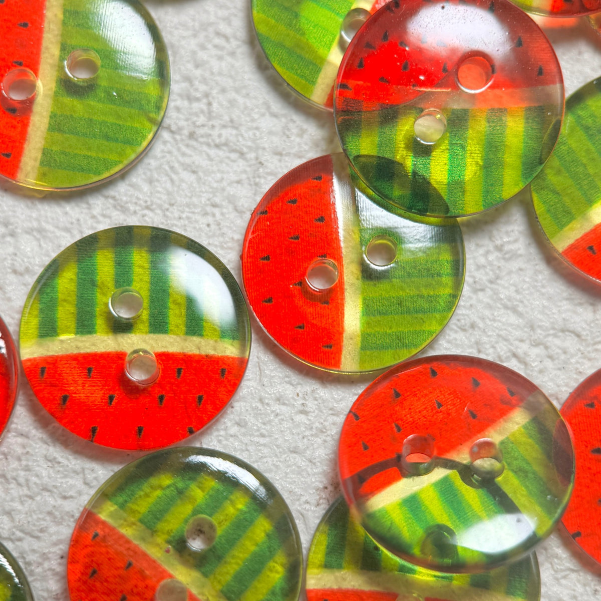 Bunli - DIY 10 Pack Transparent Mixed-Fruit Round Button