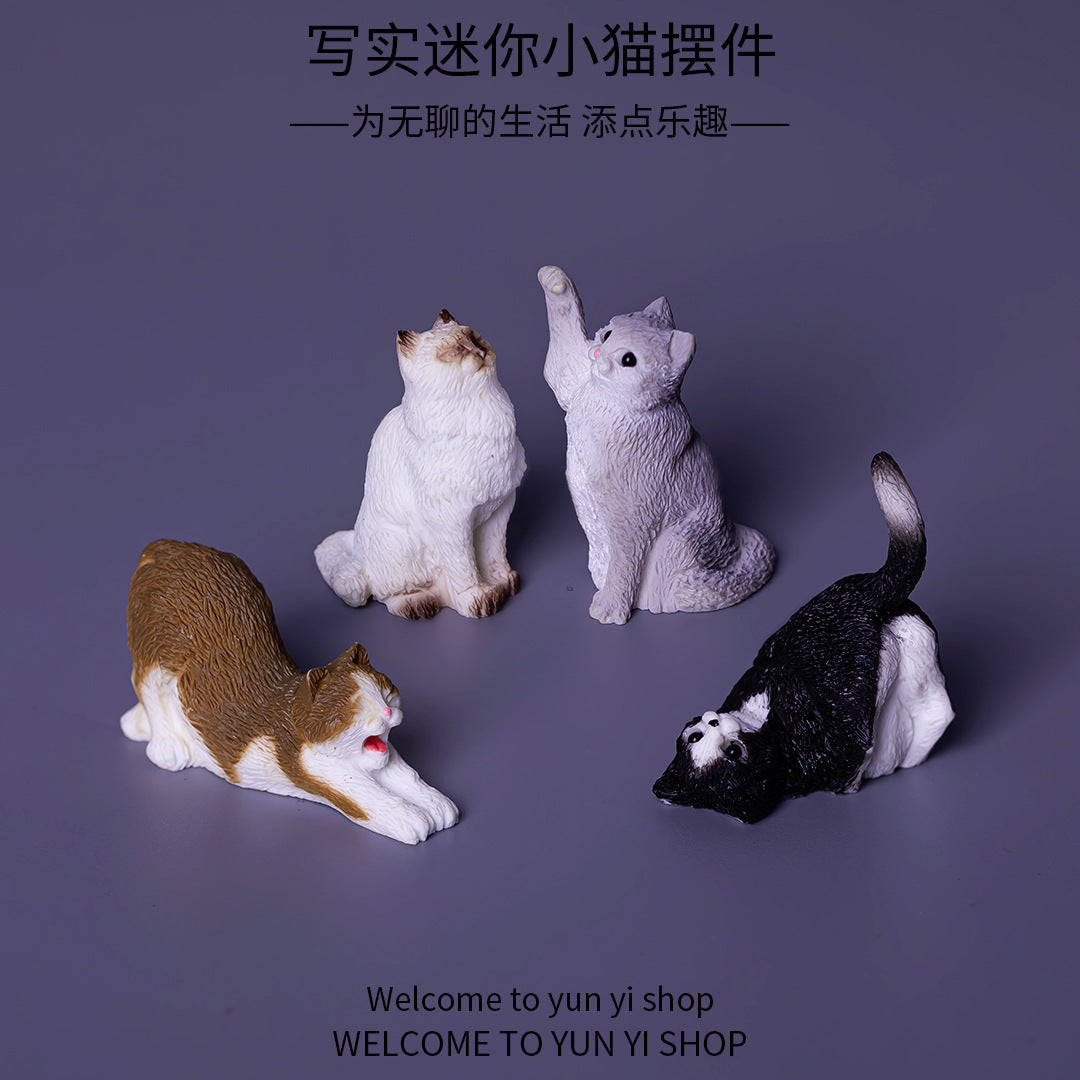 微景观写实小猫 创意树脂摆件卡通可爱小猫 办公室车载桌面小摆件