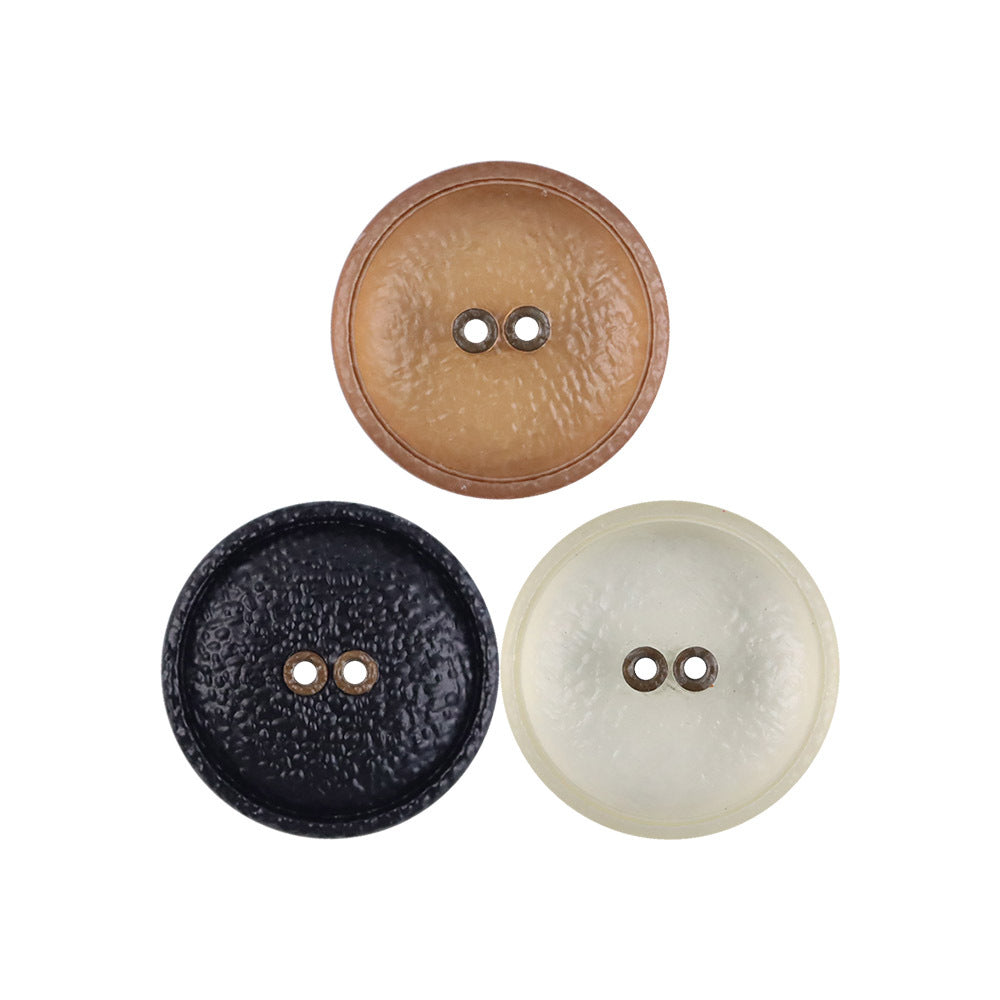 Bunli - DIY 10 Pack Textured Smooth-Back Round Button