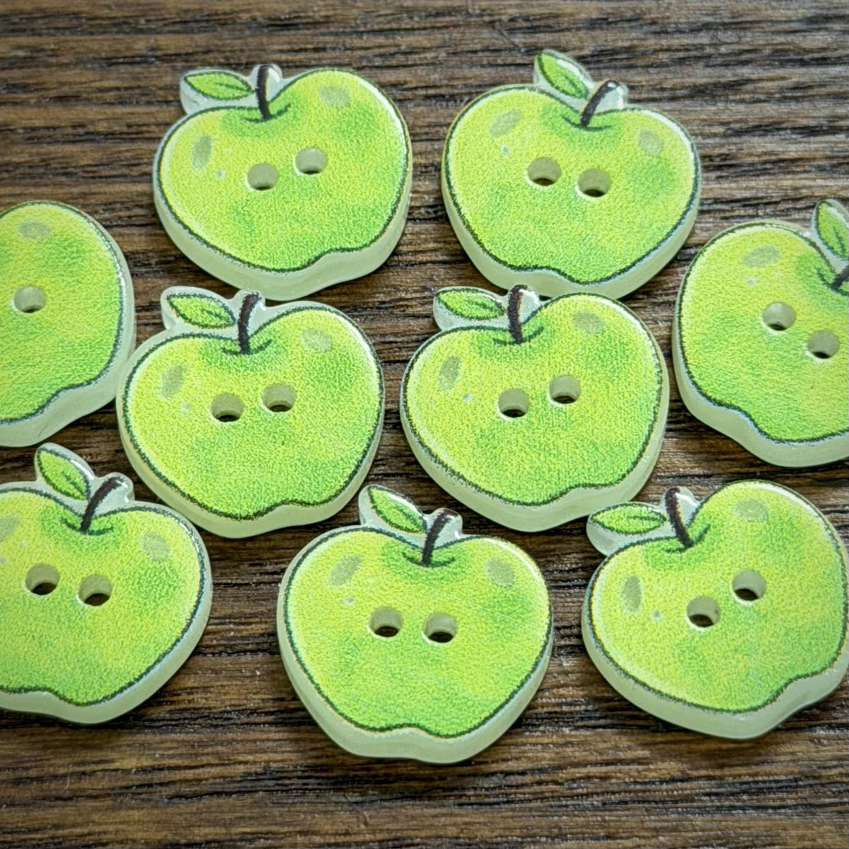 Bunli - DIY 10 Pack Apple Shape Two Hole Button
