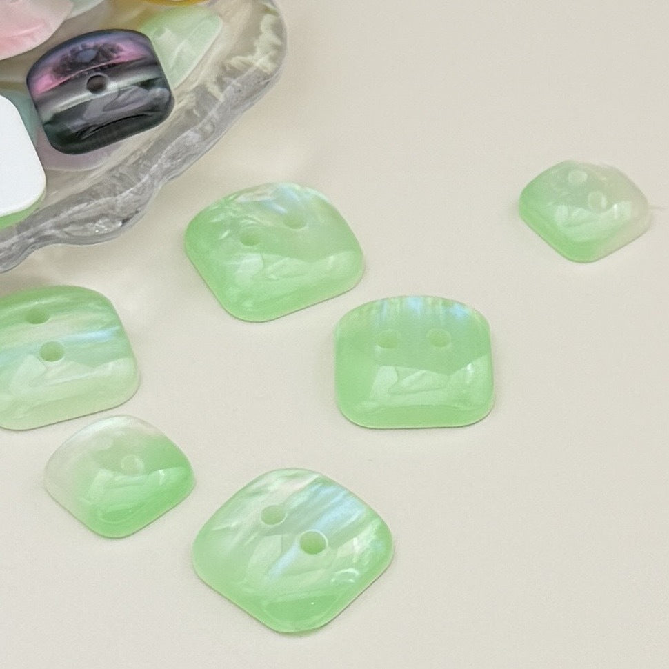 彩色仿贝珠光方形异形纽扣手工DIY衬衫毛衣饰品包包袜子服装辅料