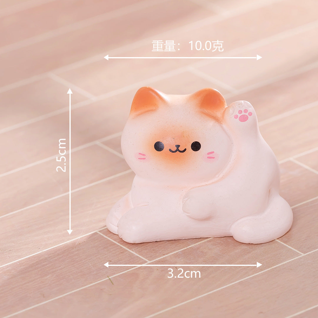 卡通萌喵伙伴微景观小猫 diy娃娃屋造景装饰品车载摆件桌面小摆件