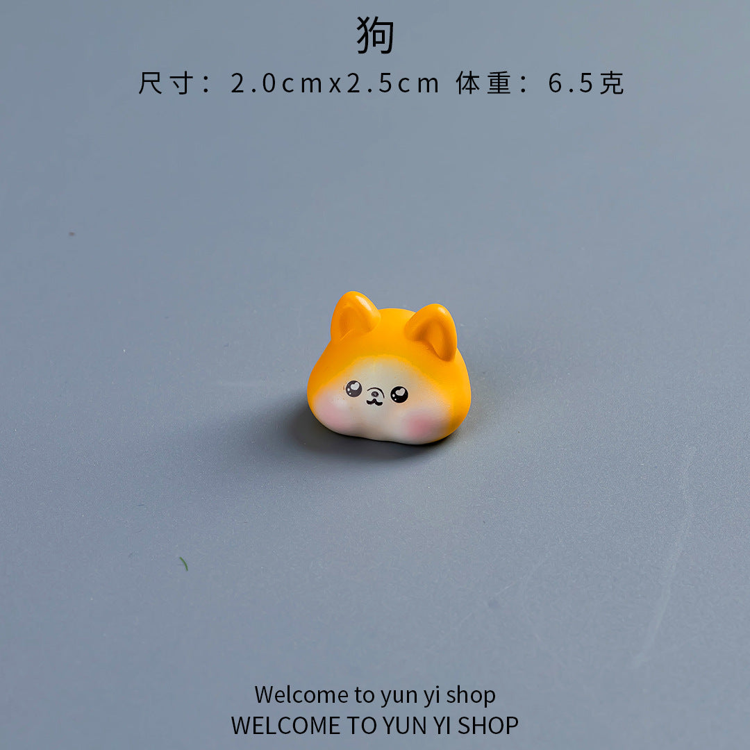 新款十二生肖彩色微景观树脂摆件鼠牛虎兔龙蛇马羊猴鸡狗猪工艺品