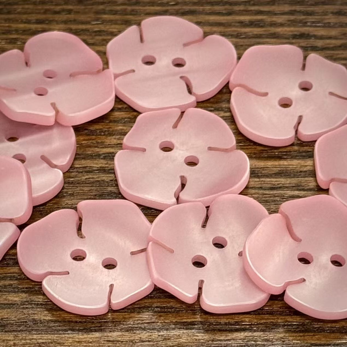 Bunli - DIY 10 Pack Pink-Blue Leaf-Shaped Flower Button