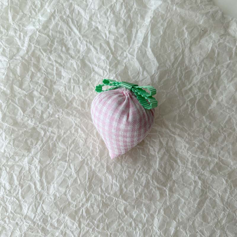 新款充棉毛边花朵纽扣布艺草莓可爱饰品配件diy挂件半成品辅料