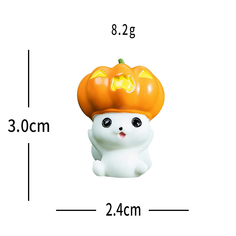 跨境新品万圣节恶魔南瓜幽灵萌粒公仔 diy装饰品微景观桌面小摆件