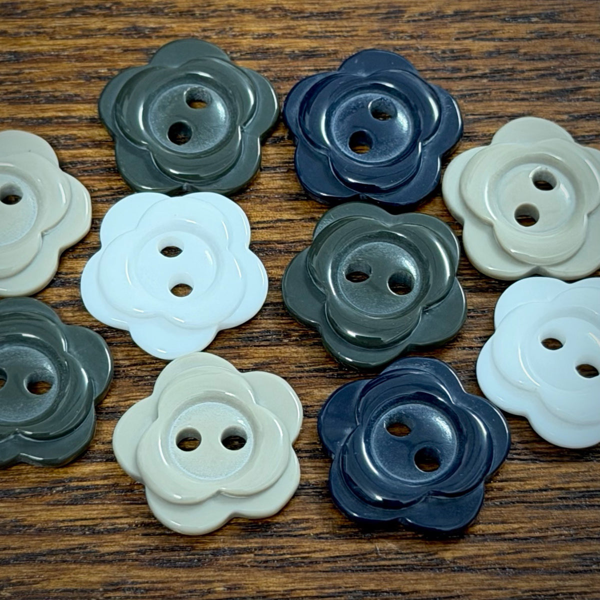 Bunli - DIY 10 Pack Layered Five-Petal Flower Button