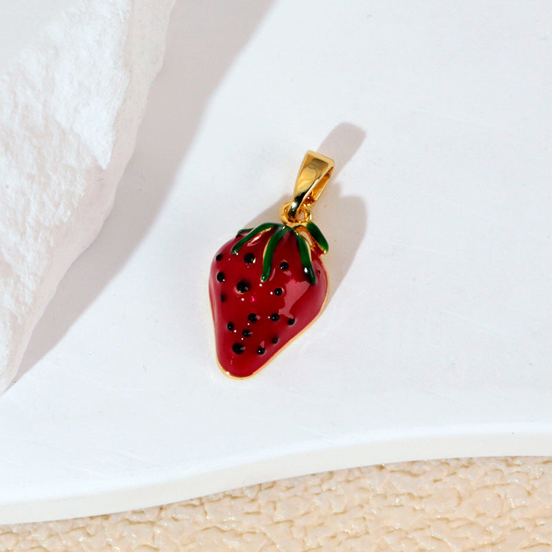 滴油仿真草莓荔枝蘑菇木瓜吊坠diy手工饰品手链项链串珠配件材料