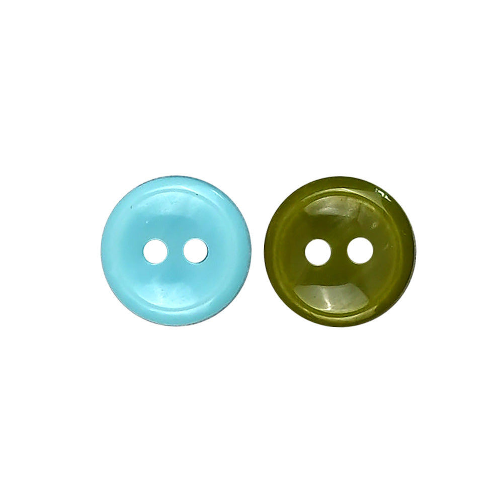 Bunli - DIY 10 Pack Glossy Round Two Hole Button