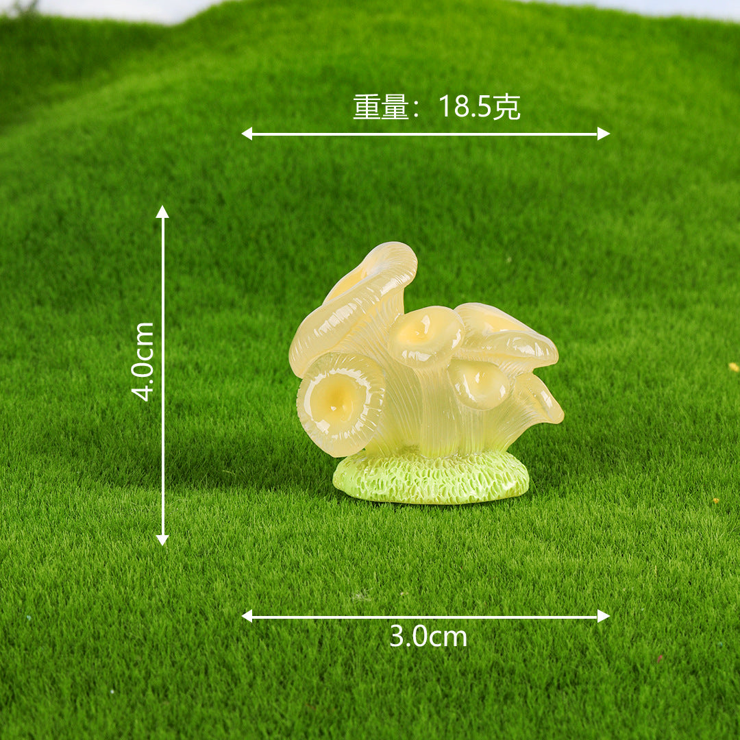 微景观摆件彩色夜光蘑菇荧光饰品苔藓创意树脂工艺品桌面小摆件
