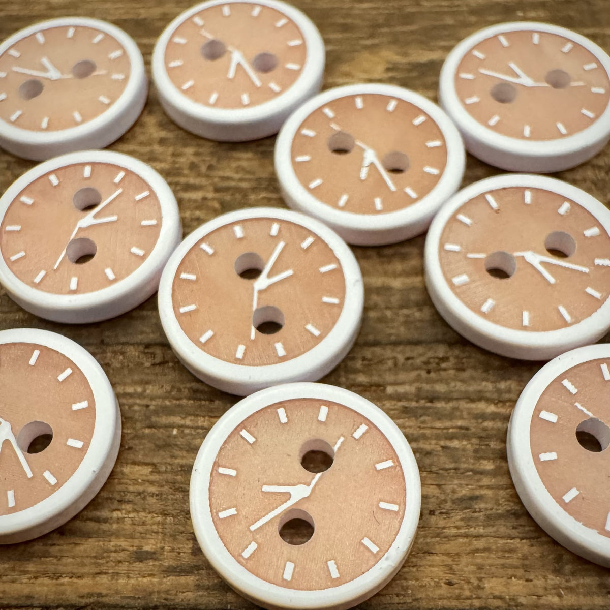 Bunli - DIY 10 Pack Pink Clock Two-Hole Button
