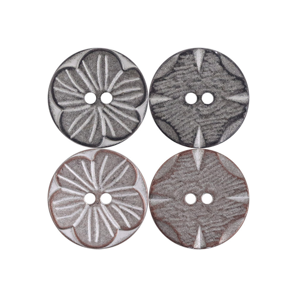 Bunli - DIY 10 Pack Floral Round Button