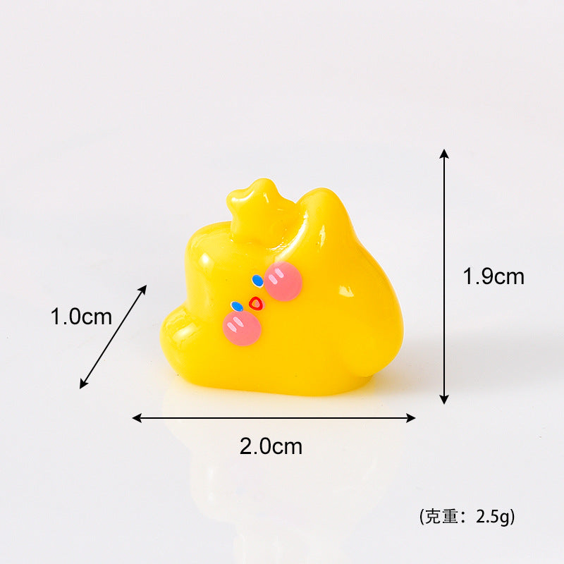 原创新品黄色星星树脂小配件diy奶油胶你萌粒车载桌面工艺品批发