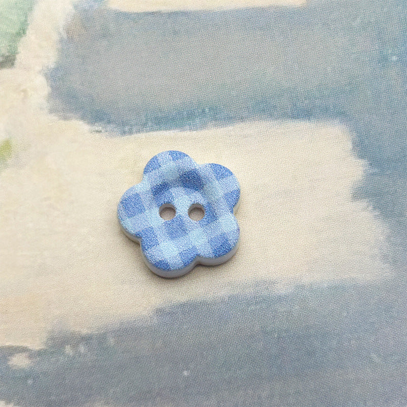 15mm两眼格纹花朵纽扣童装开衫毛衣连衣裙扣子diy手作手工装饰扣