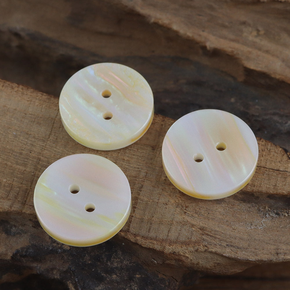 Bunli - DIY 10 Pack Pale Iridescent Round Button