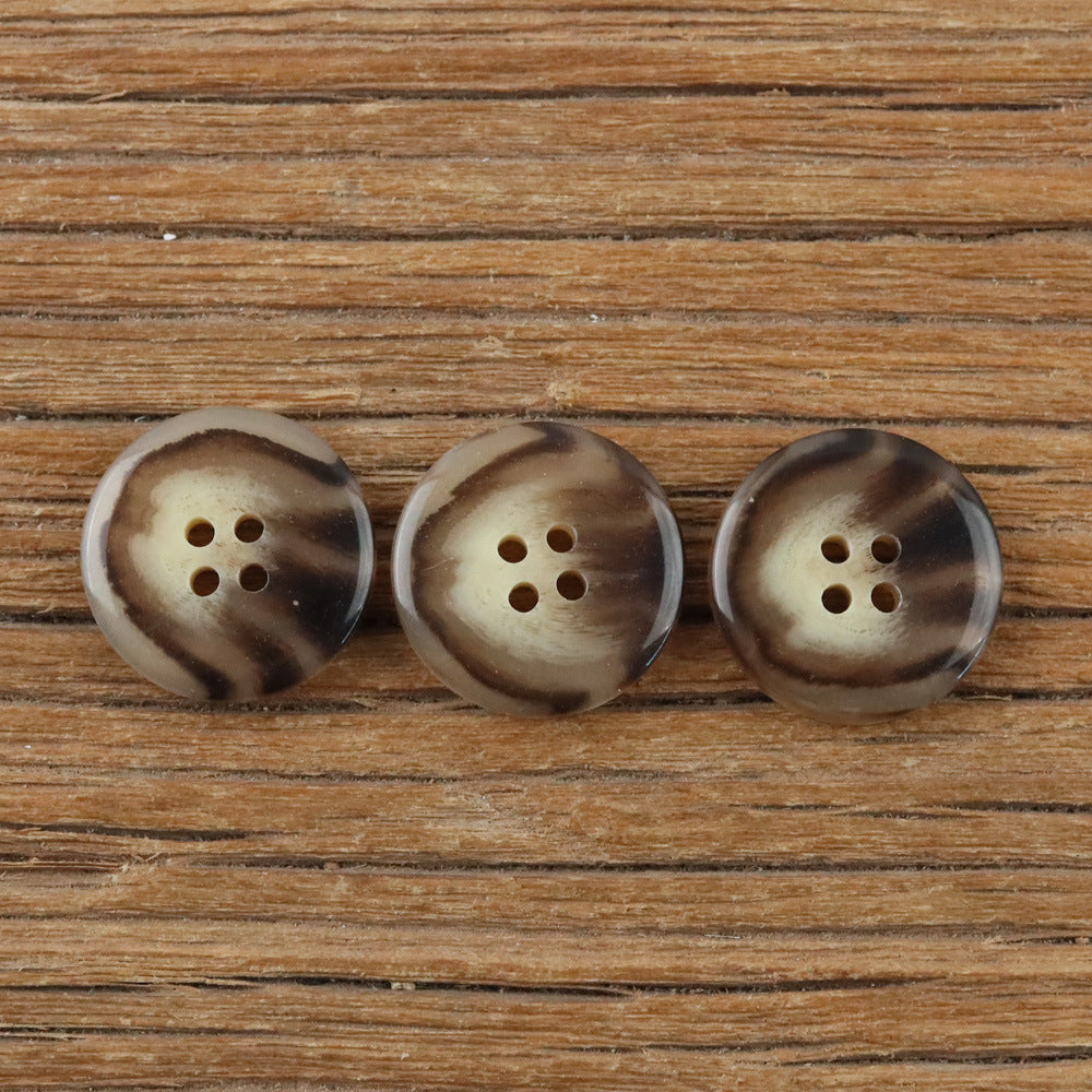 Bunli - DIY 10 Pack Khaki Brown Swirl Button