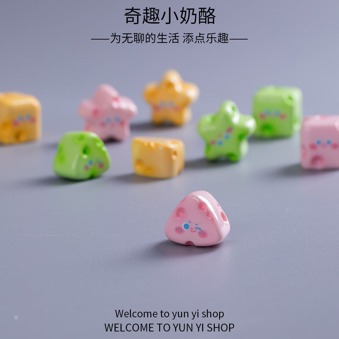 树脂摆件可爱奇趣小奶酪 微景观装饰品diy食玩造景配件桌面小摆件