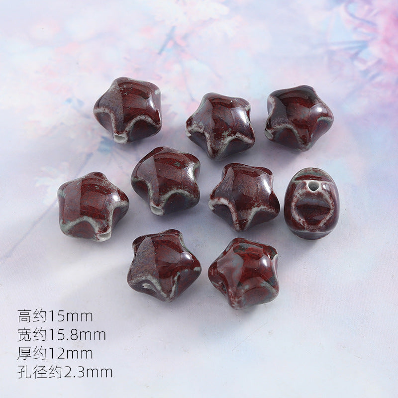 景德镇窑变陶瓷珠diy饰品配件贵妃醉瓷珠手串配件陶瓷珠子散批