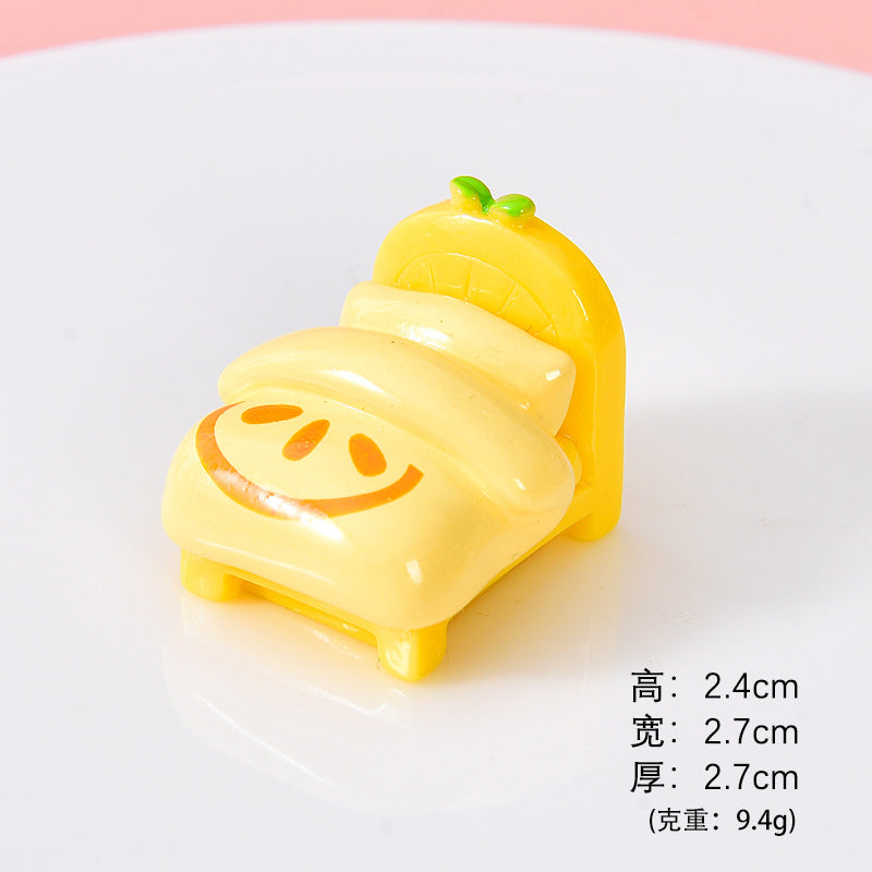 新款微缩清新柠檬家具树脂配件 卧室客厅场景小摆件diy桌面装饰品