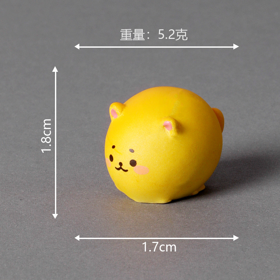 微景观创意摆件 可爱卡通面包小狗装饰品配件 车载桌面树脂小摆件