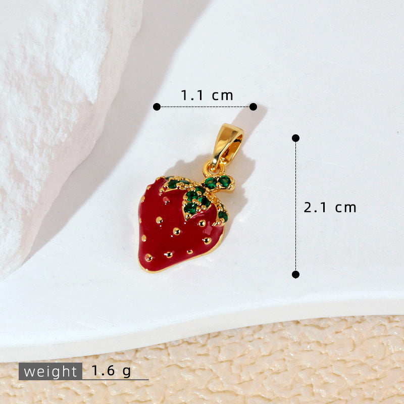 滴油仿真草莓荔枝蘑菇木瓜吊坠diy手工饰品手链项链串珠配件材料