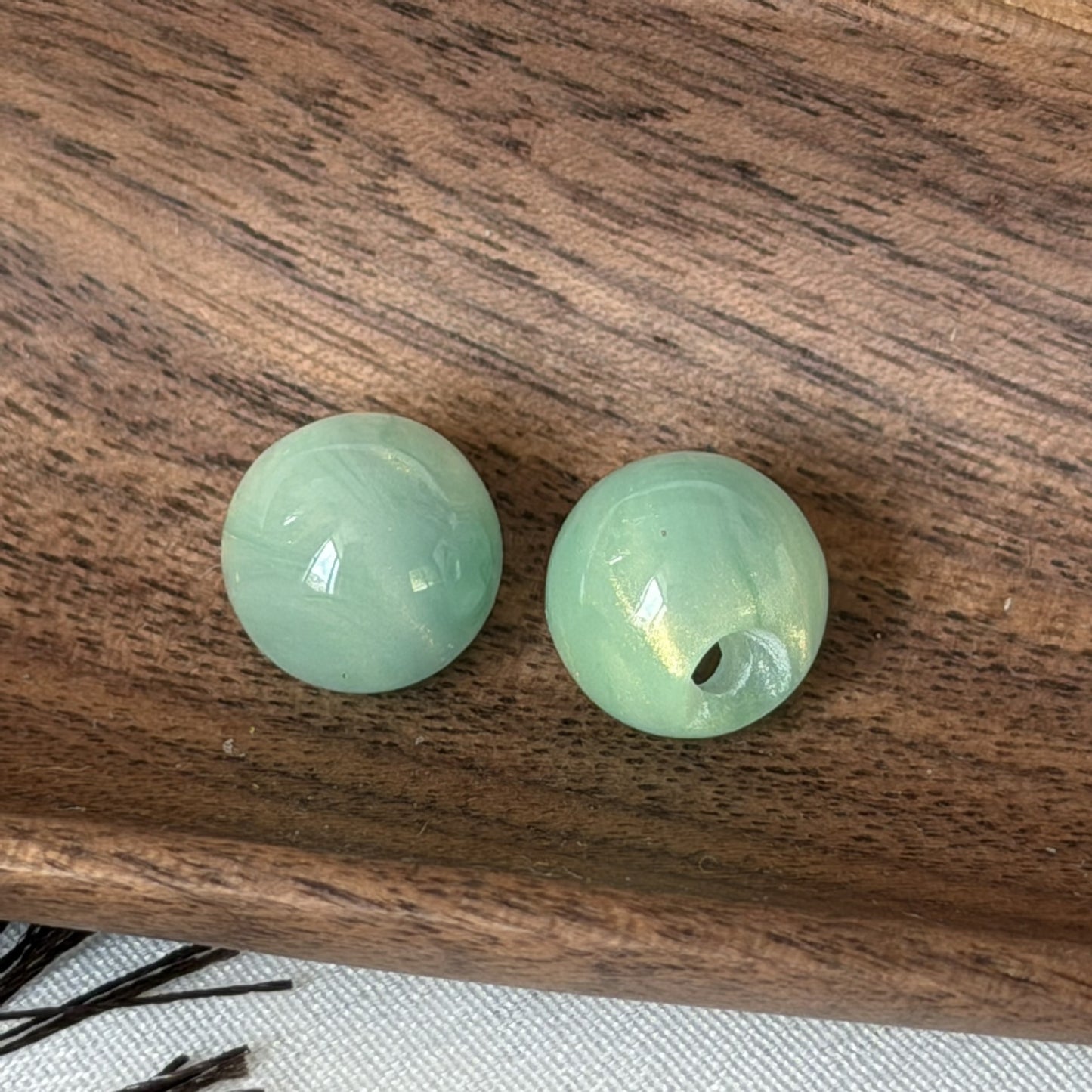 厂家树脂鎏金边孔纽扣旗袍盘扣珠子 新中式汉服手工 DIY 服装辅料